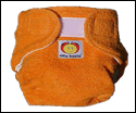 hemp diaper in sunny orange